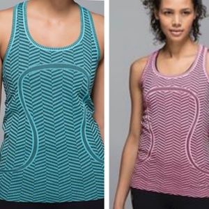 Lululemon Teal (Sz. 2) & Pink Workout Tank (Sz. 4)